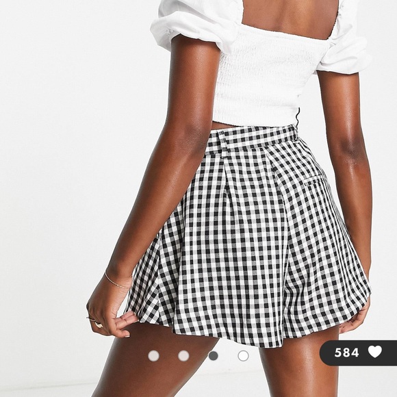 ASOS Checkered Flare Shorts - Picture 3 of 4